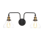 Pears/Bubbles Indoor Wall Lamp Factory Clear Glass 2 Lights Wall Lamp Fixture in Black