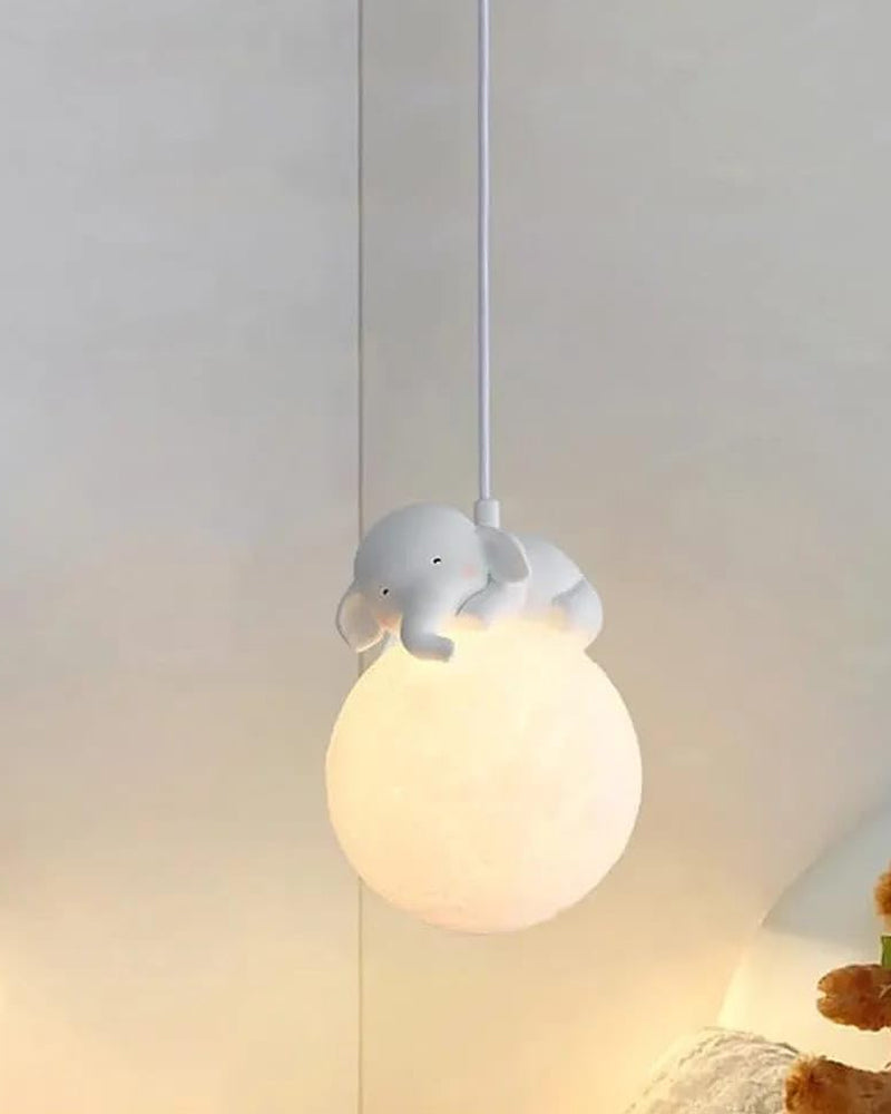Cute animal-shaped moon pendant lamp - Elephant