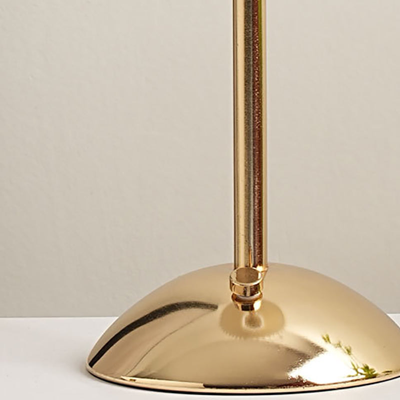 Contemporary Scandinavian rechargeable iron fabric cone pleated LED table lamp for bedside