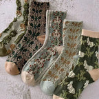 Women's Floral Cotton Socks (10 Pairs)