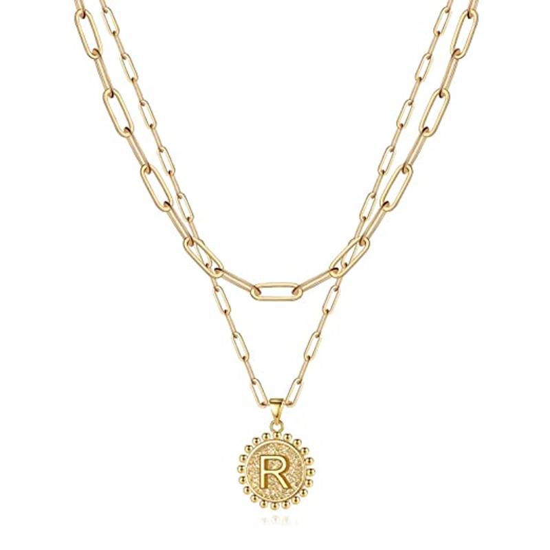 Golden Initial Necklaces for Women