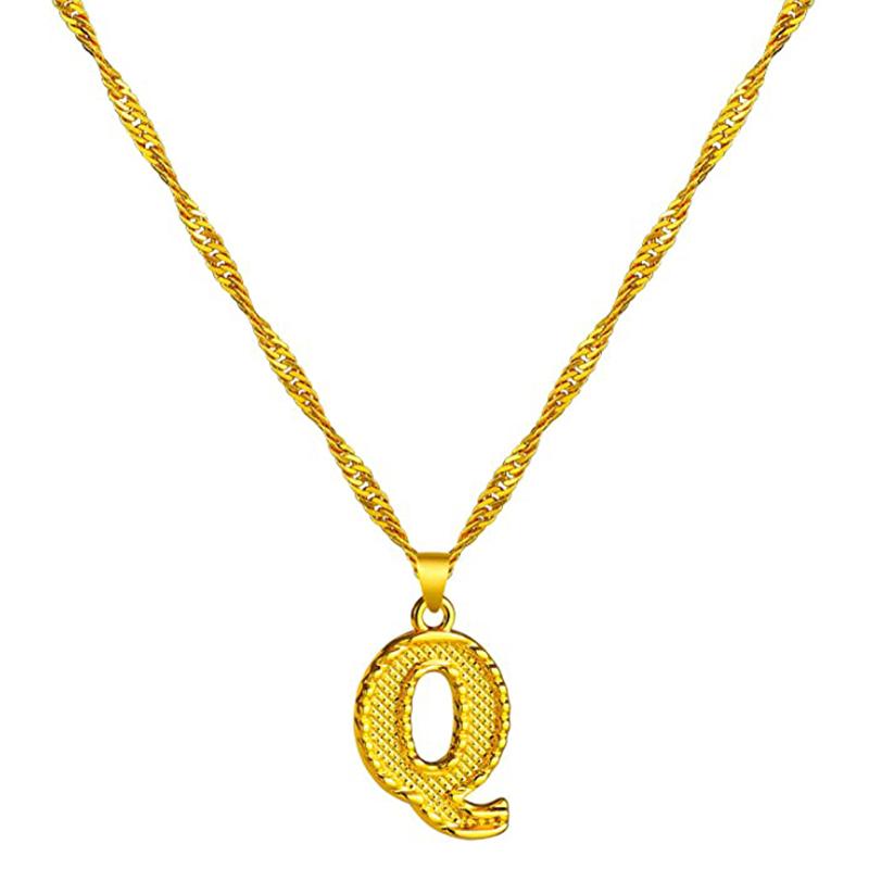 18K gold-plated initial letter necklace