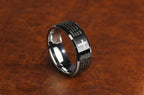 Personality Men's Black Tungsten Alloy Ring with Cross, No Fading, Scratch Resistant & Multiple Polishing