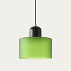 Glass light in subtle colors of the kitchen