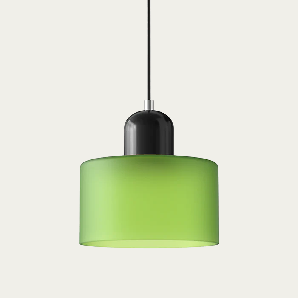 Glass light in subtle colors of the kitchen