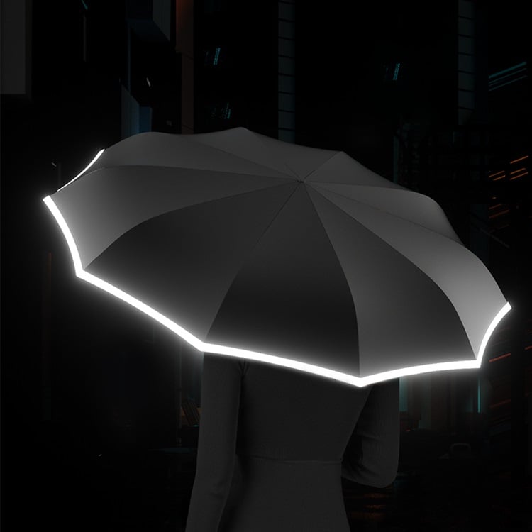 Ring buckle umbrella, Reflective Safety Strip, Sturdy Windproof, Travel Portable