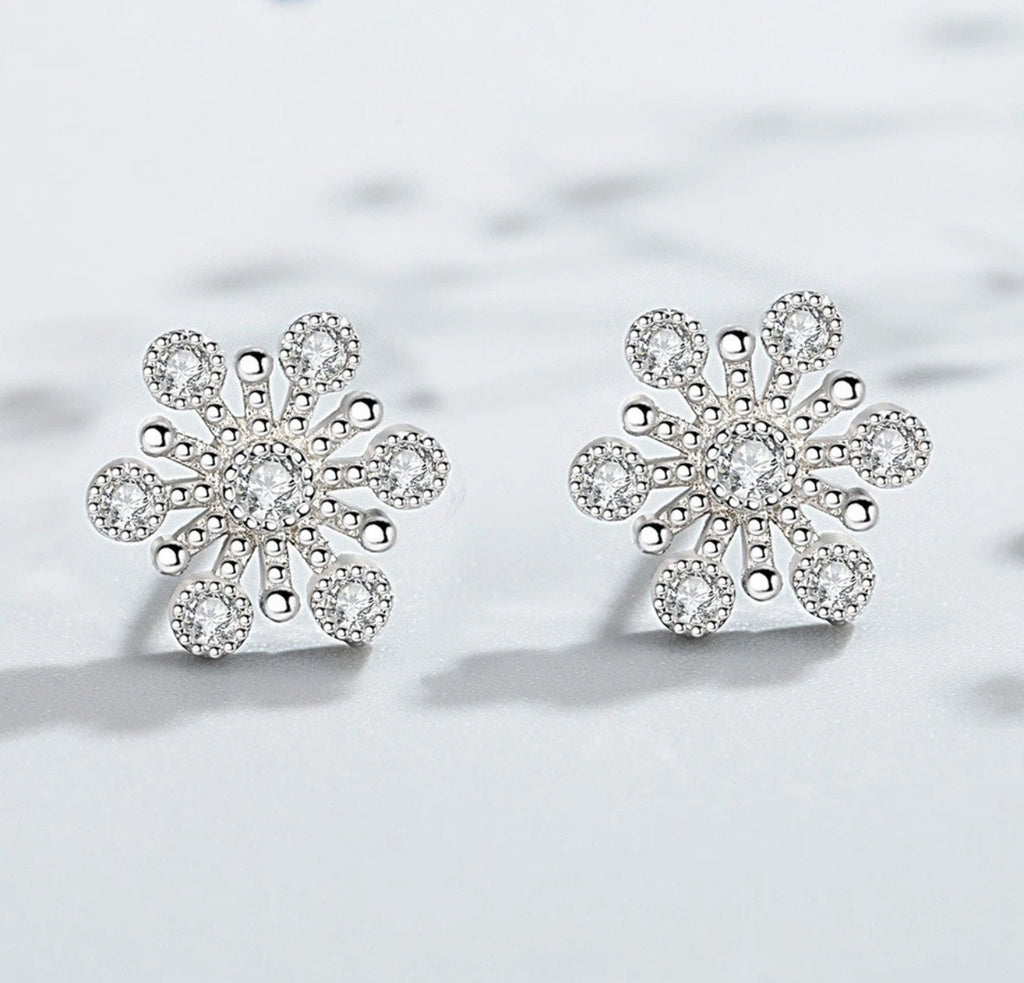 Silver Snowflake Earrings