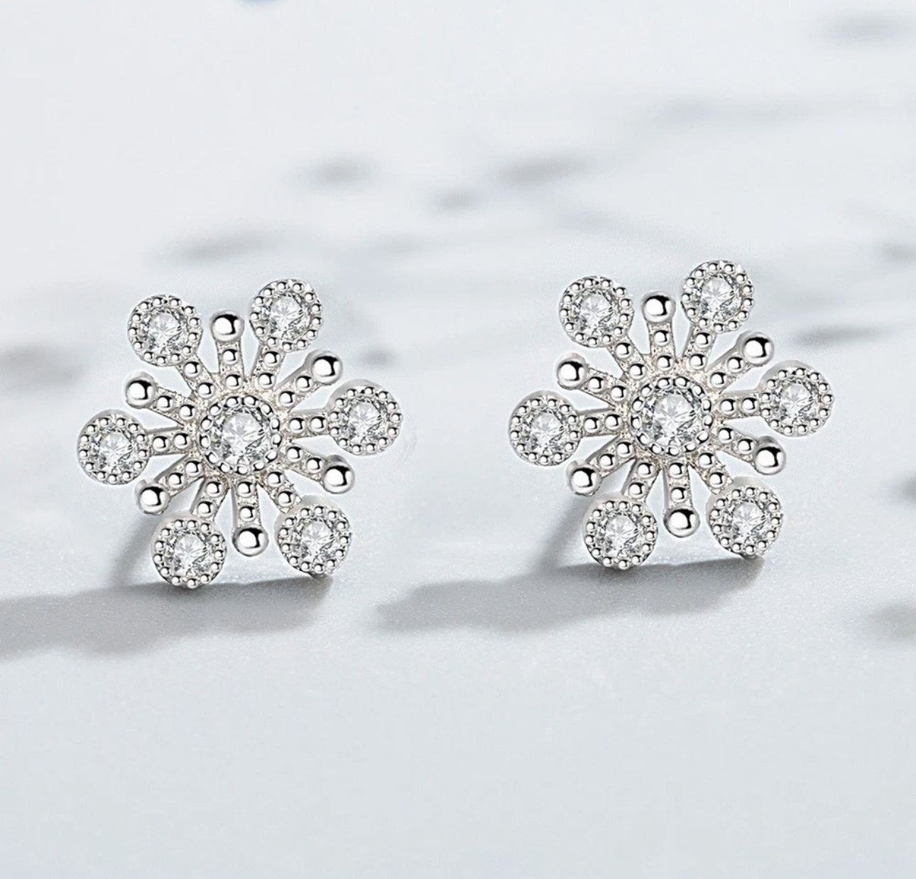 Silver Snowflake Earrings