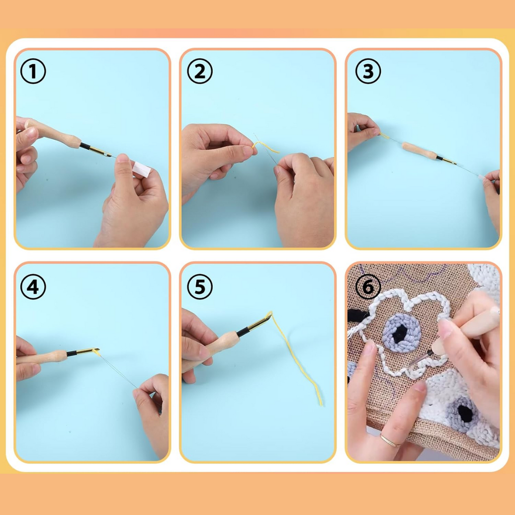 Stick and punch needle