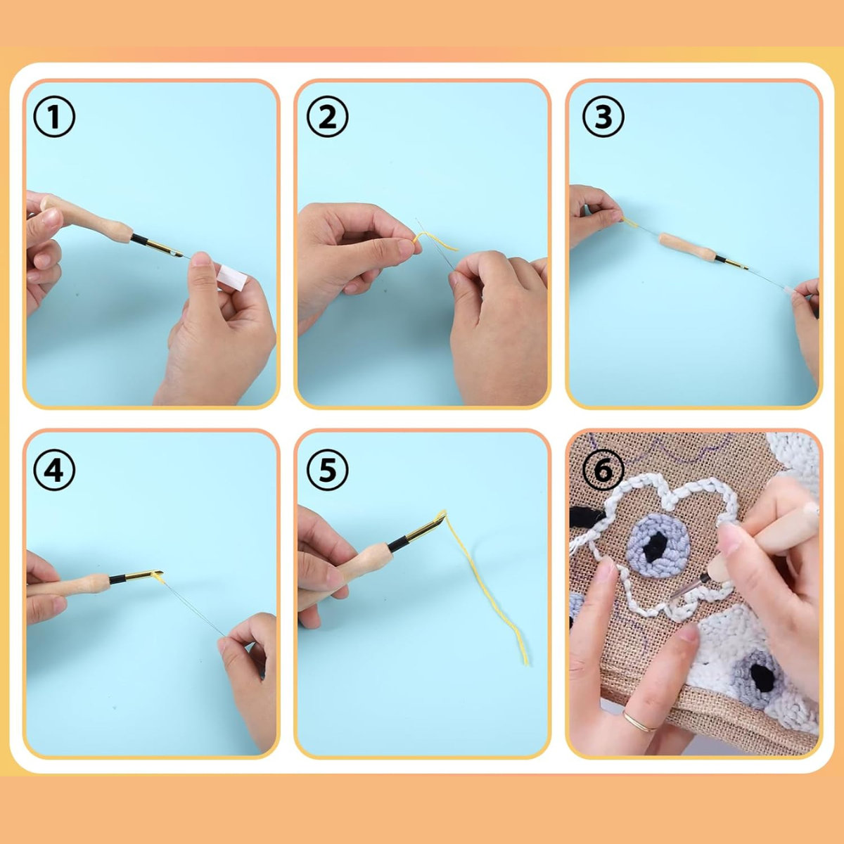 Stick and punch needle