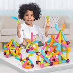Magnetic construction set with balls and rods