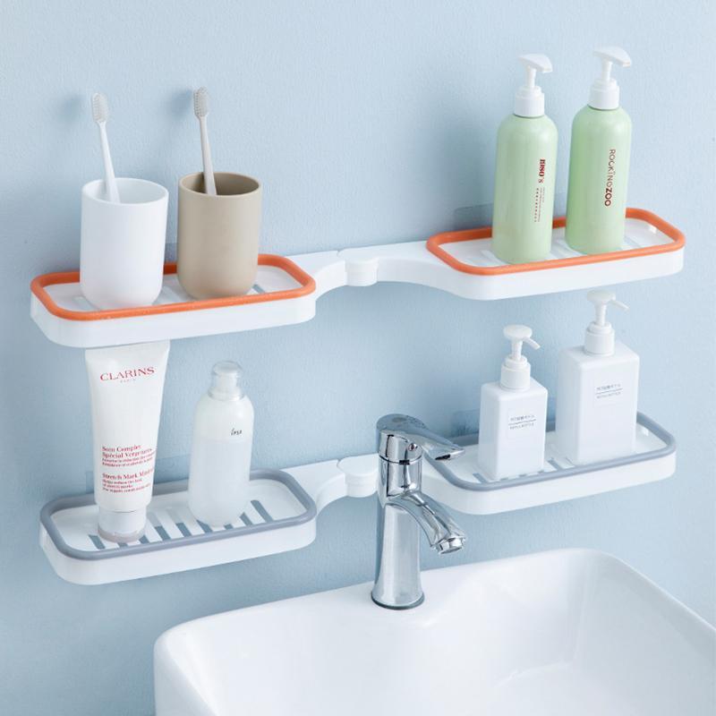 Rotating Drill-Free Bathroom Corner Shelf