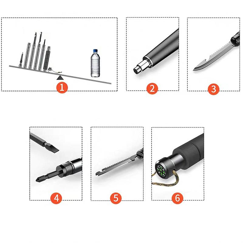 Multifunctional collapsible hiking pole