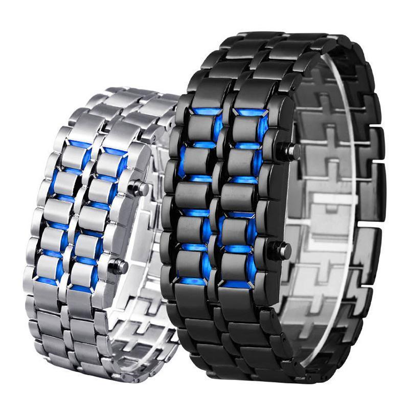 Men's Lava LED Digital Stainless Steel Watch