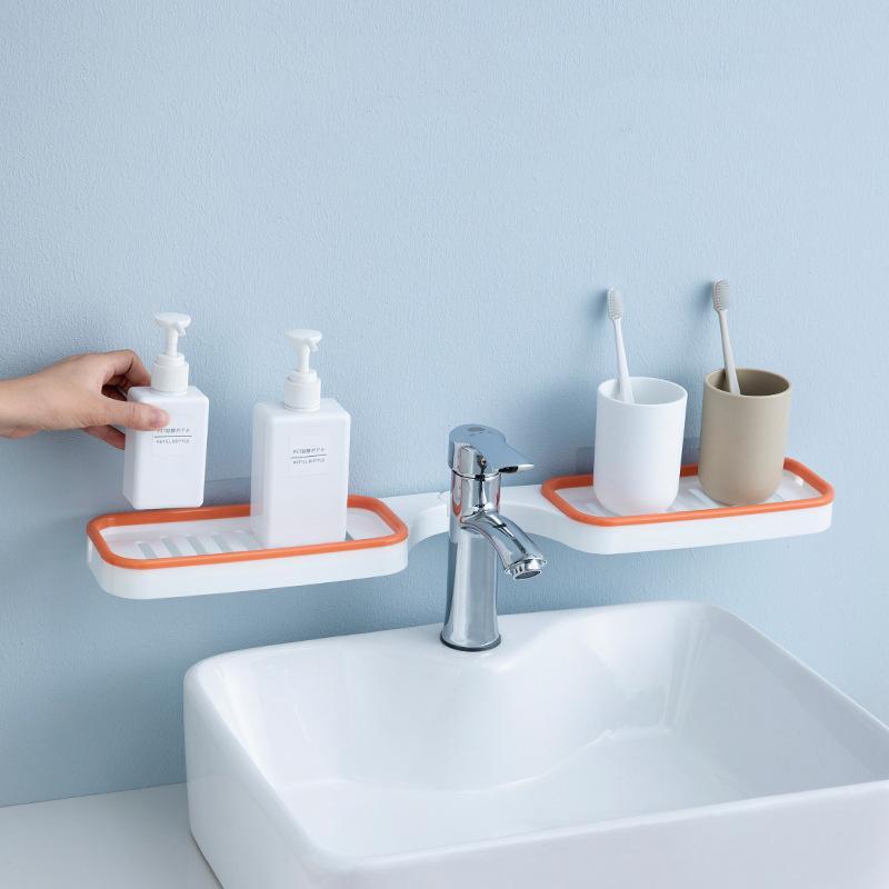 Bathroom 180° Rotatable Corner Punch-Free Rack