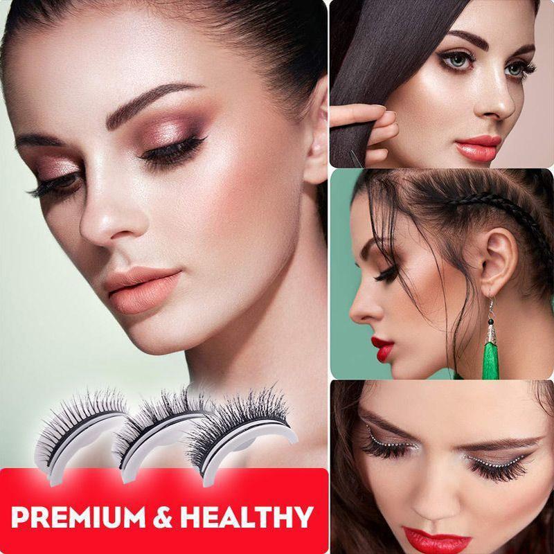 Reusable self-adhesive eyelashes
