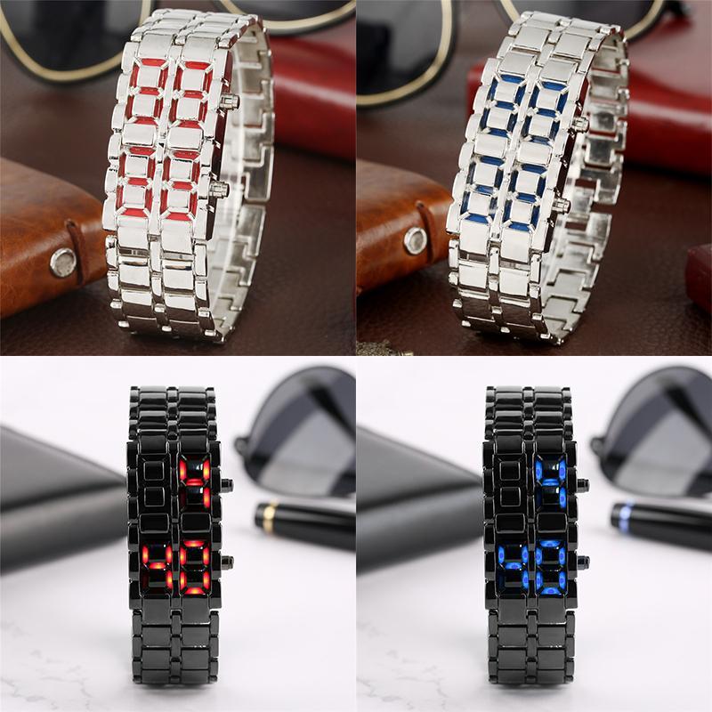 Men's Lava LED Digital Stainless Steel Watch