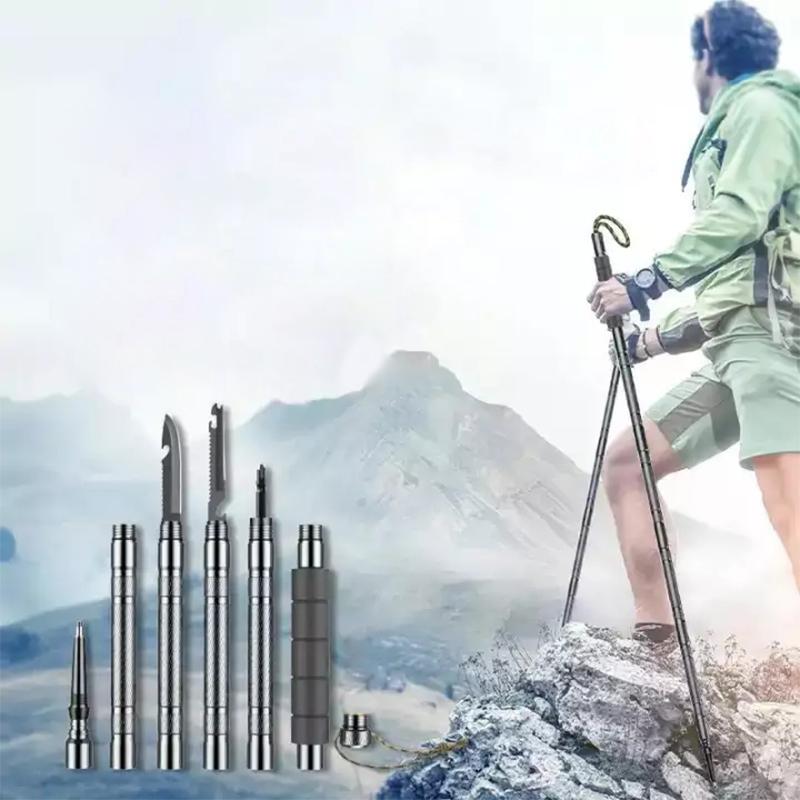 Multifunctional collapsible hiking pole