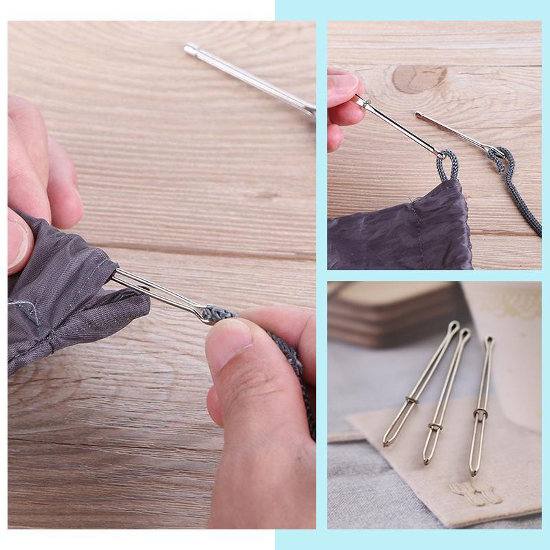 Elastic band rope carrying threading tool