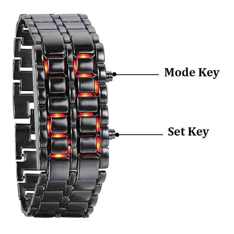 Men's Lava LED Digital Stainless Steel Watch