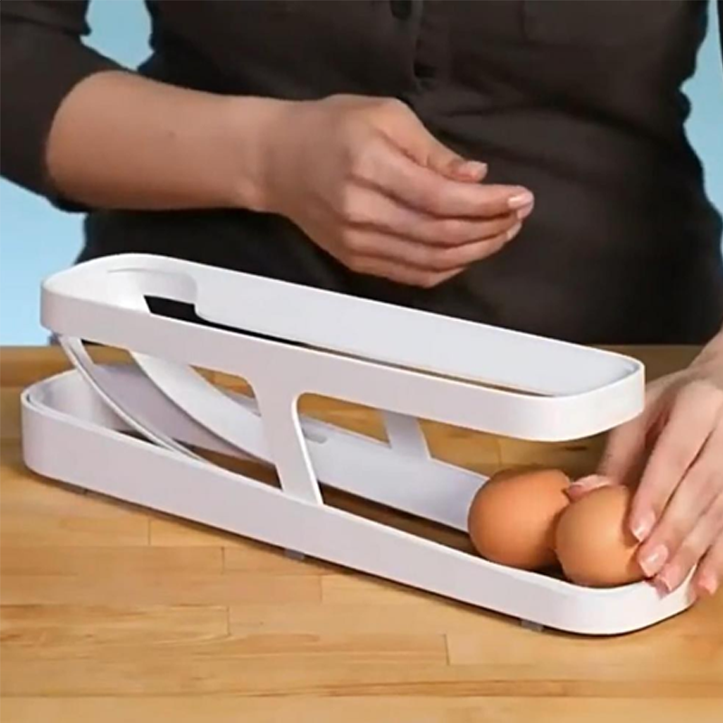 Automatic Rolling Egg Holder with 2 Tiers for 14 Eggs