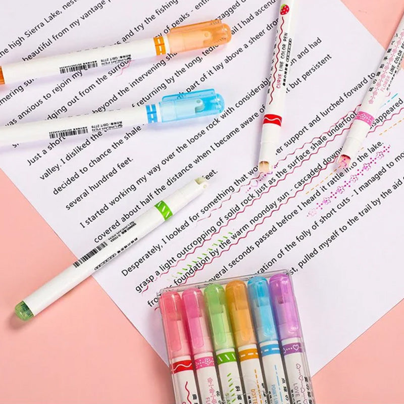 BEST GIFTS FOR CHILDREN - Dual Tip Markers with 6 different curve shapes fine tips