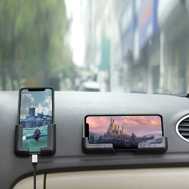 Self-adhesive dashboard holder for mobile phone in car