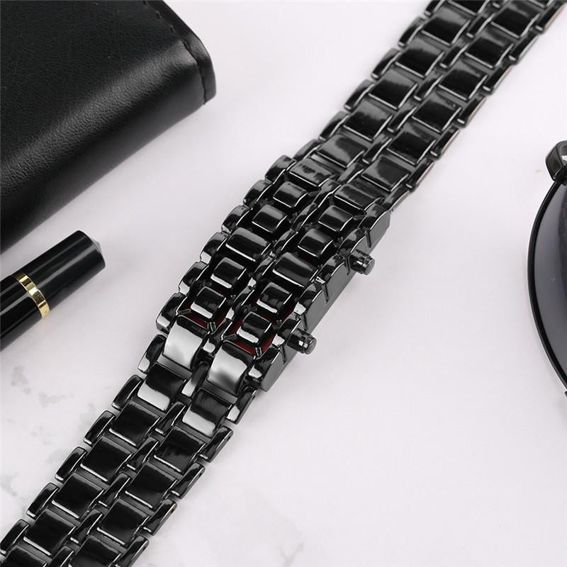 Men's Lava LED Digital Stainless Steel Watch
