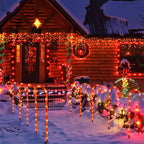 Solar Candy Cane Christmas Decorations