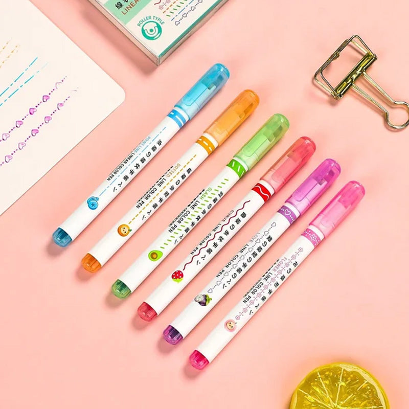 BEST GIFTS FOR CHILDREN - Dual Tip Markers with 6 different curve shapes fine tips