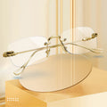 Men's and women's rimless glasses with anti-blue light for presbyopia