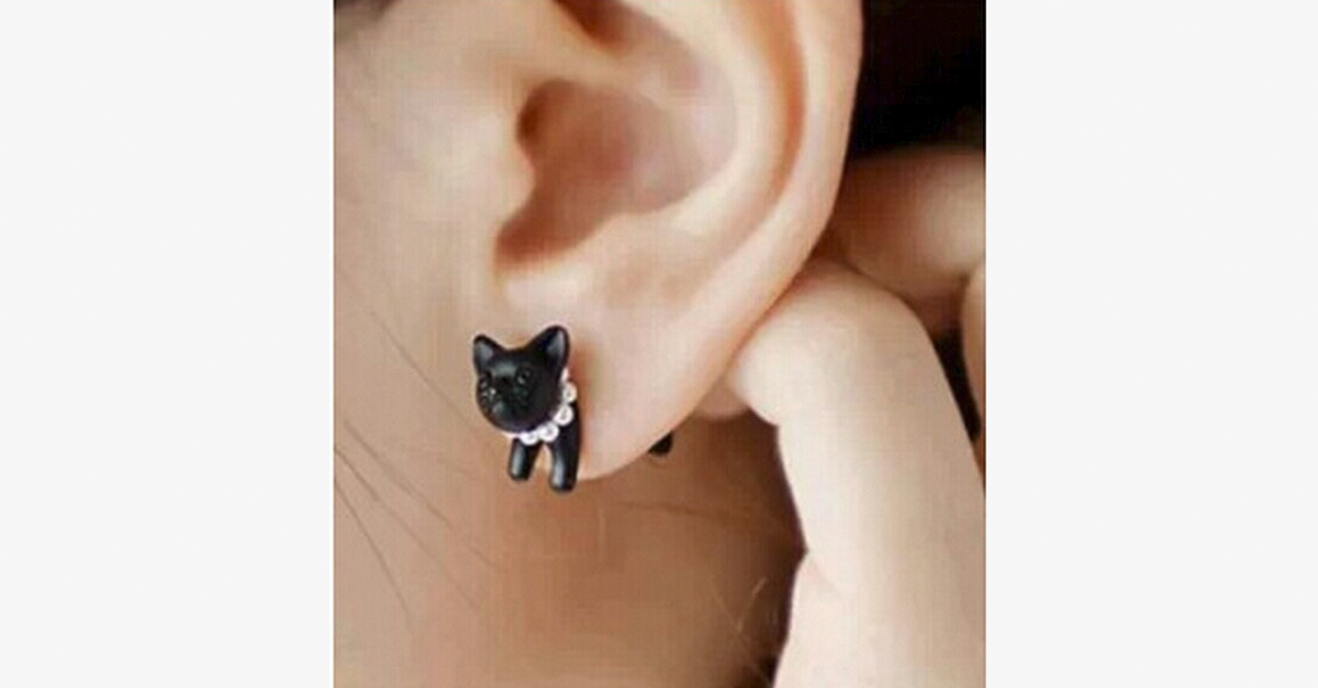 Reversible Kitten Stud Earrings with Three-Dimensional Design - Perfect Gift for Any Cat Lover!