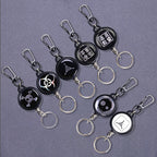 Keychain with retractable wire cable