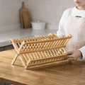 Space-saving bamboo drying rack for an eco-friendly household