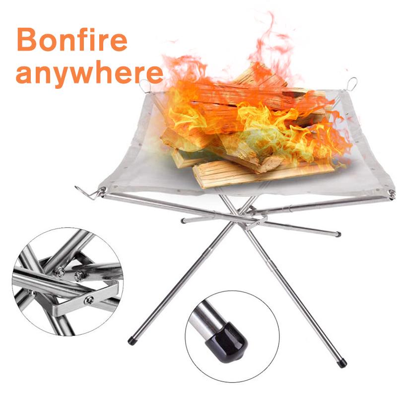 Outdoor foldable fire pit rack