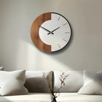 Large Wall Clock Made of Natural Wood