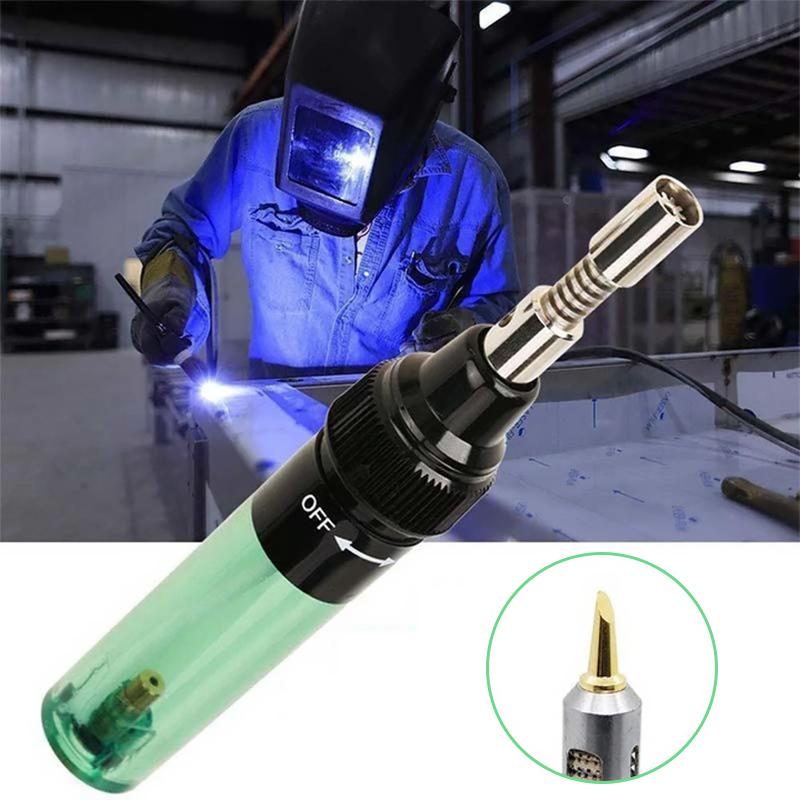 Portable welding tool with burner