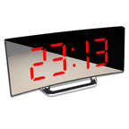 Curved LED Digital Alarm Clock in Modern Style