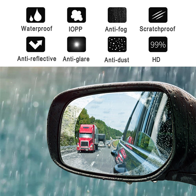 Rainproof film for car mirrors