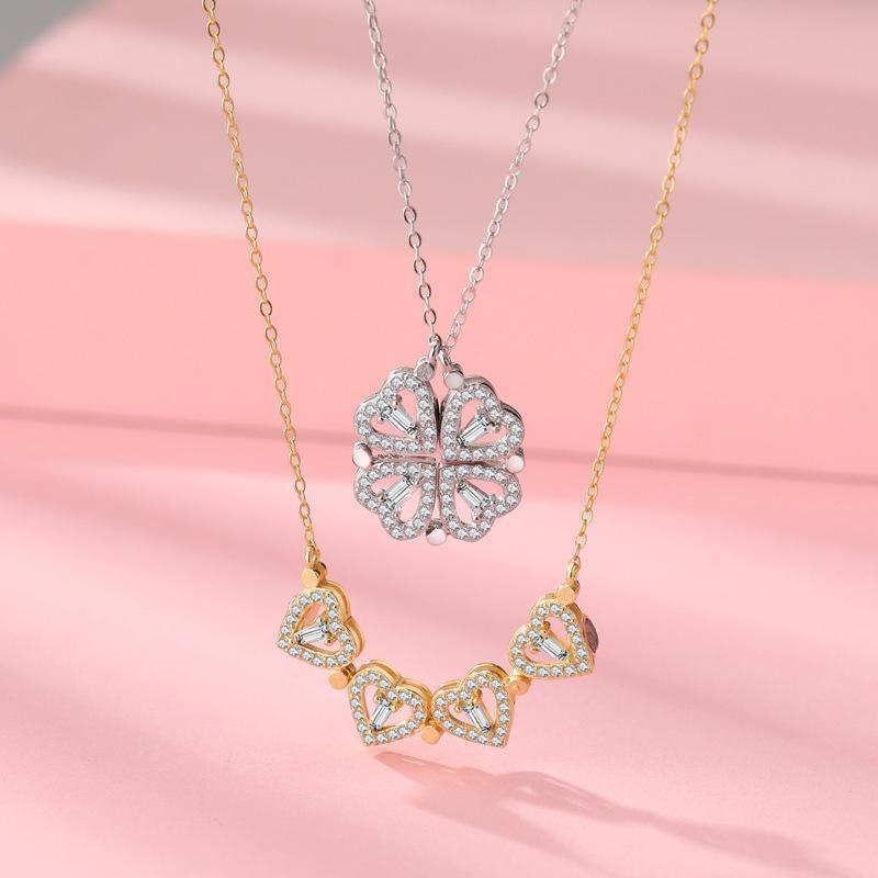 Four-leaf clover necklace for women