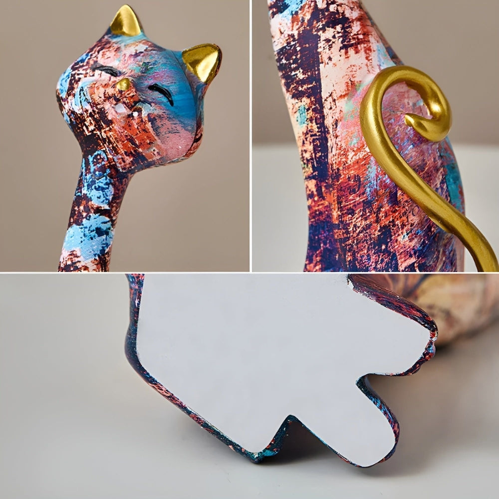Minimalist Cat Sculpture Duo for Modern Decorative Accents