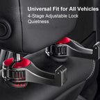 2-in-1 Car Headrest Hooks – Holds Bags & Serves as Smartphone Holder