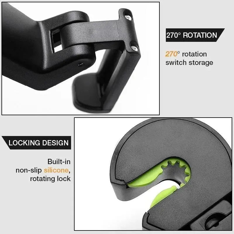 2-in-1 Car Headrest Hooks – Holds Bags & Serves as Smartphone Holder