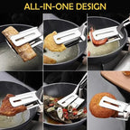 2-in-1 stainless steel kitchen tongs