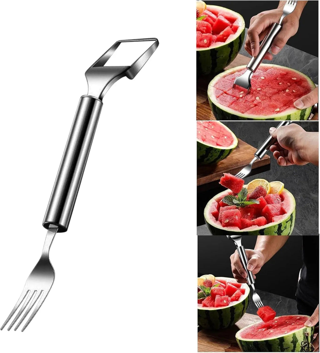 2-in-1 Stainless Steel Watermelon Cutter – Cut & Serve with just one tool