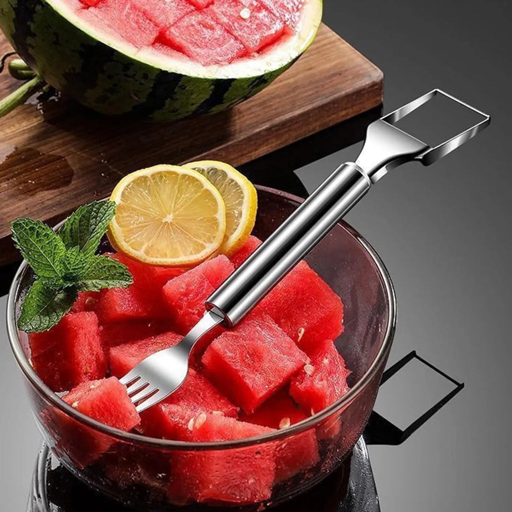 2-in-1 Stainless Steel Watermelon Cutter – Cut & Serve with just one tool