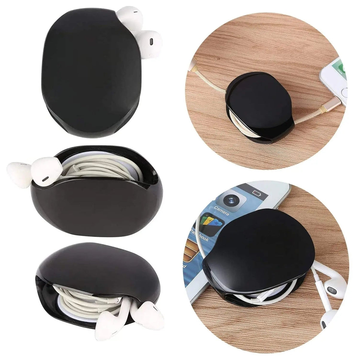 Automatic Cable Reel – Retractable Organizer for USB & Headphone Cables