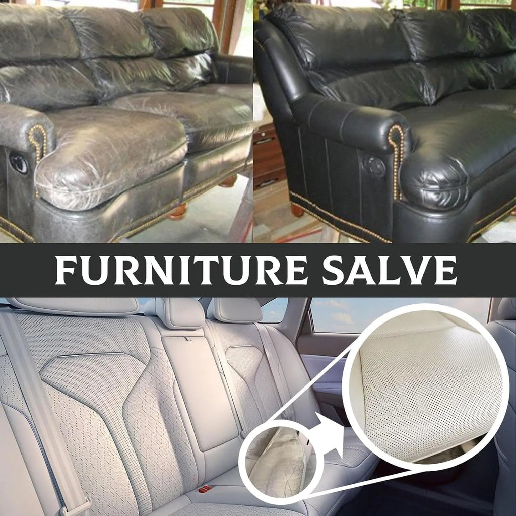 Balm for leather and wood for scratch removal and care