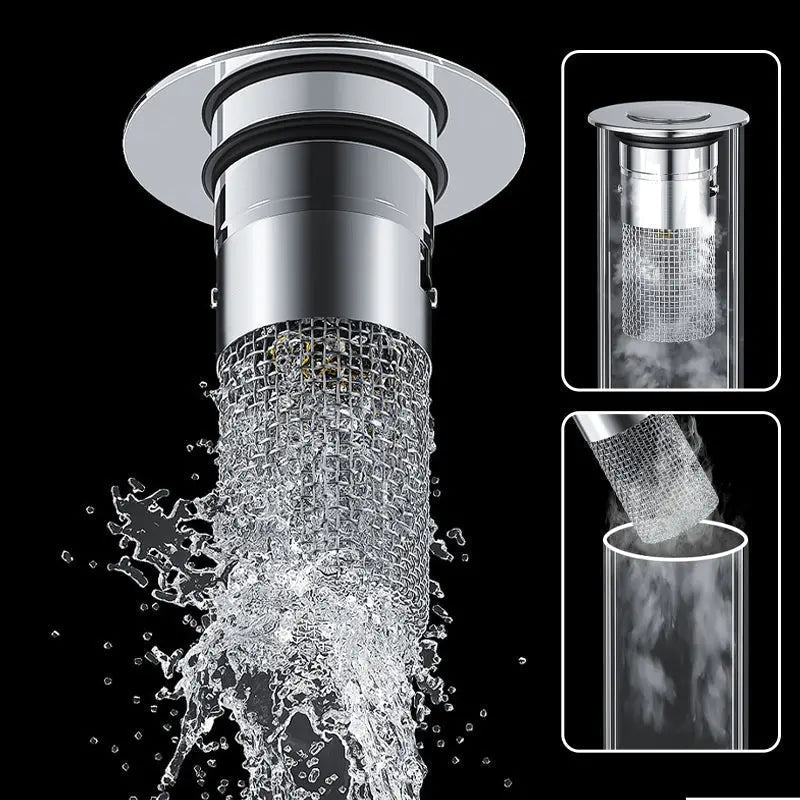 Stainless Steel Pop-Up Drain Strainer for Effortless Clog Prevention