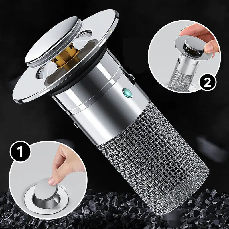 Stainless Steel Pop-Up Drain Strainer for Effortless Clog Prevention